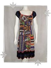 ♥ - Robe Fantaisie en Voile Tons Orange Marron Noir    Lulu H Taille S