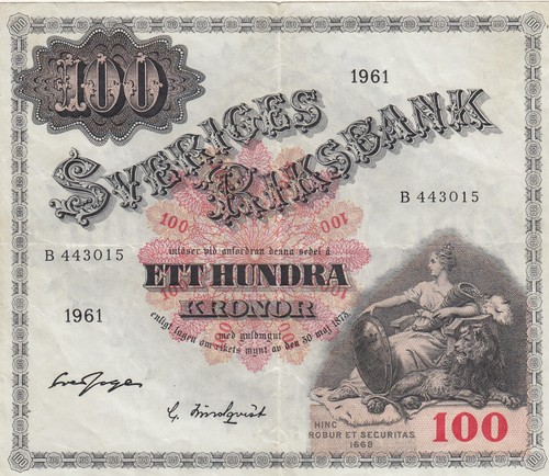 Suède 100 kronor - kronor,