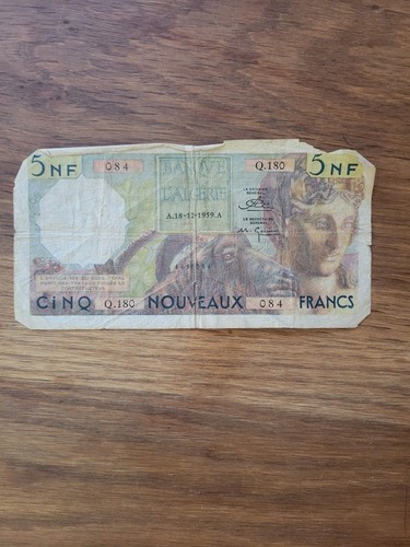 Algérie billet ancien 5 - algérie, de