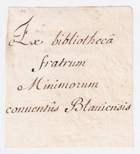 Exlibris - Couvent De Minimes