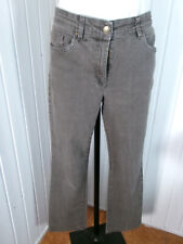 Pantalon jean taille haute droit stretch marron Caroll w32 42 brodé clouté