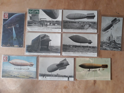 Cpa dirigeable ville de - 9,