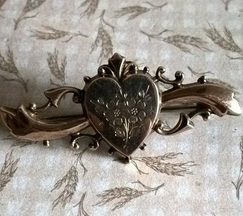 Ancienne broche coeur - broche,