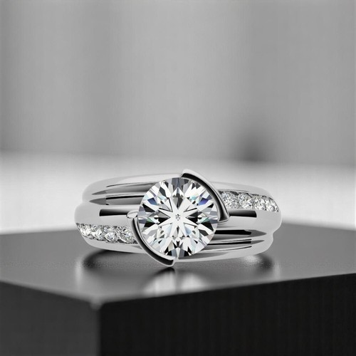 Bague diamant alliance - , or