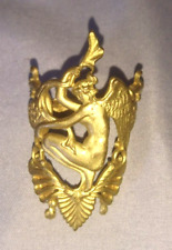 ANCIENNE BROCHE ATTACHE FOULARD FEE FEMME AILEE MYTHOLOGIE ART NOUVEAU fin 1800