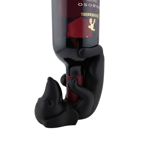 Porte bouteilles teckel noir - porte-bouteilles,
