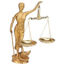 Figurine Statue De La Justice Aveugle En Laiton Themis Sculpture Or 9 Pouces