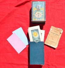 Ancien jeu de cartes divinatoire Grand Etteilla Grimaud Cachet 1890 Boîte verte 