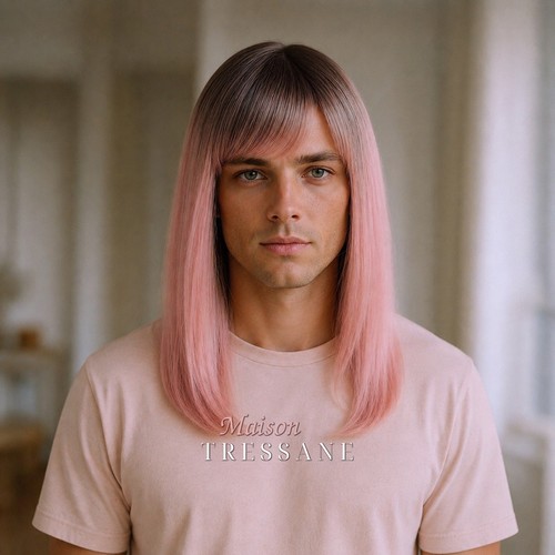 Perruque homme rose - homme, ombré