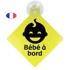 Disque Bébé à bord ventouse réfléchissant made in France sécurité enfants
