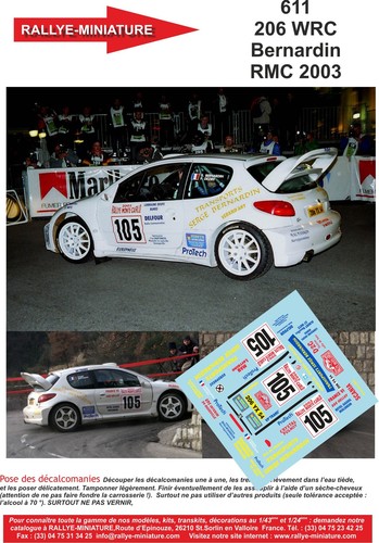 Decals ref 0611 - 1/32, peugeot