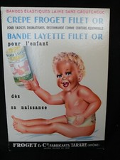 carton glacé Publicitaire enfant BéBé  Forget Tarare Rhône 1960