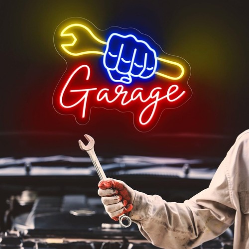 Panneau néon garage - panneau,