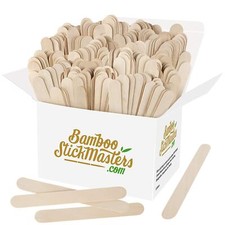 Bâton de glace en bois Jumbo - 300 bâtons de sucettes géants en bois naturel ...
