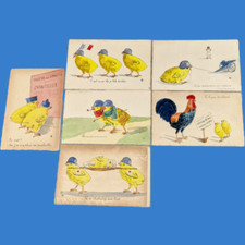 wwI militaire 6 dessins poussins coq canon casques adrian 1914 1918 poilus