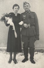 PHOTO FOTO PORTRAIT ALLEMAND ALLEMANDE WH LUFT LANDSER NO CASQUE 1944 WWII WW2