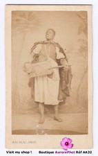 ALGÉRIE, MUSICIEN & SON INSTRUMENT TRADITIONNEL GUEMBRI, CDV BRUNEAU à ORAN-AA32