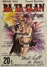 José ARVA BATACLAN French CanCan Music-Hall Paris Original Lithograph poster 70