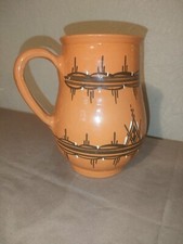 Carafe Ocre à Motif blanc et