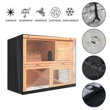 Housse ??tanche pour clapier double lapin avec 15 trous de ventilation et fen??t