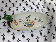 Desvres décor chaumière long  plat terrine du chef