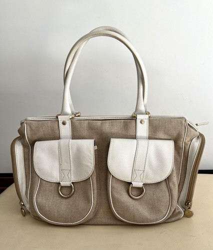 Sac tote lancel toile beige - tote,