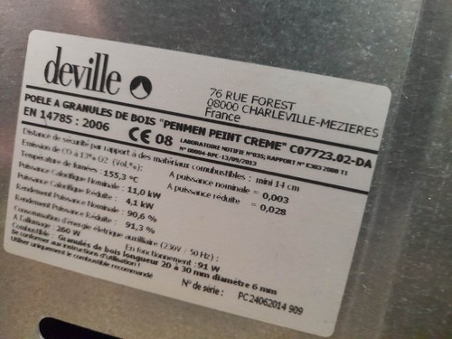 Poêle pellets deville - à,