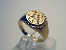 Bague chevalière en or jaune 18 carats à fondre ou à garder 5,57 gr tête d'aigle