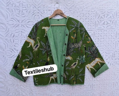 Indien vert tigre coton - vert,