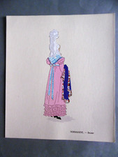NORMANDIE BOLBEC planche au POCHOIR / Aline KEIM costume régional 1930 Mode