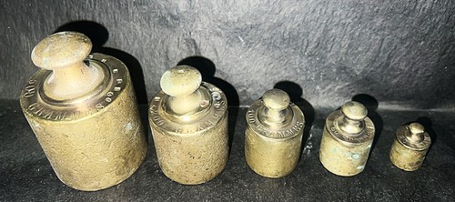 Lot poids anciens laiton - de, en