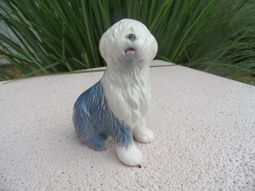 Chien bobtail en porcelaine - 1,