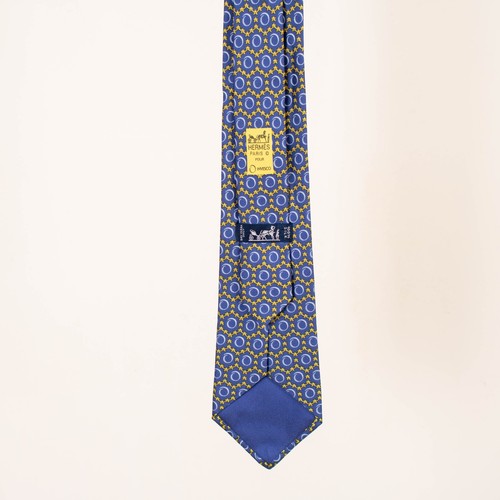 Cravate hermes bleu 100 soie - hermes,