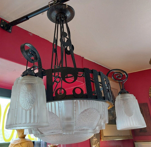 Lustre art déco muller - art,