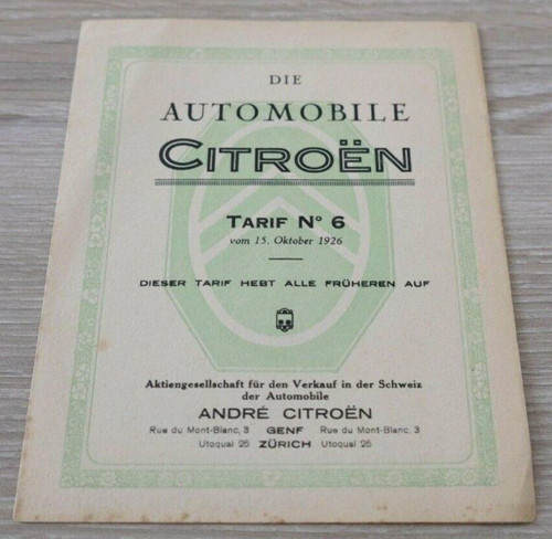 Brochure auto 1926 - brochure,
