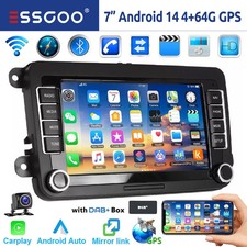 Autoradio DAB+ 4+64G Android 14 Carplay GPS RDS Pour VW GOLF 6 Caddy Polo Tiguan