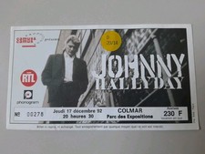 place ticket billet de concert Johnny Hallyday 1992 Colmar 17 décembre 