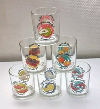 Lots De 6 verres À Moutarde / Verrines Avec Motifs Différents Vintage