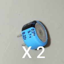 0.22 F    5.5 Volts  Condensateur  0.22 Farad  NOS    Lot 2 Pièces        FR T45