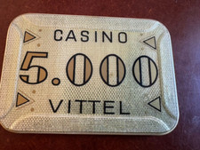 RARISSIME PLAQUE de 5 000  FRANCS Du CASINO DE VITTEL FRANCE