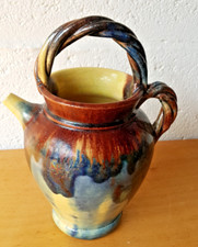 g23 Ancienne cruche gargoulette en faïence FPP de Vallauris