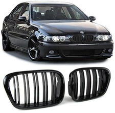 2 GRILLE DE CALANDRE NOIR LAQUÉ PIANO BLACK BMW SERIE 5 E39 PHASE 1 ET 2