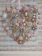 Vintage jewelry art framed