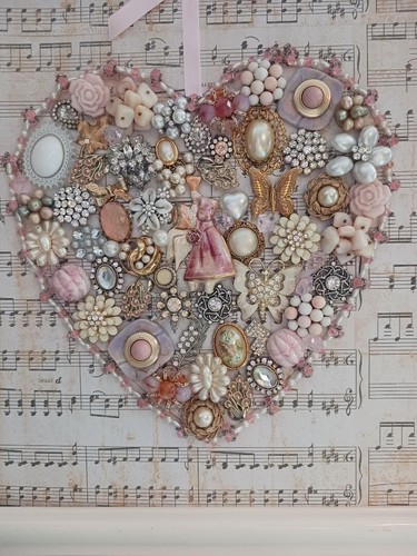 Vintage jewelry art - , framed