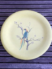 Grand plat signé Cerenne-Vallauris, 31cm. Epoque Picault,Capron