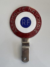 Plaque De Calandre émaillée ancienne «  Assemblée Nationale »