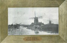 CP TABLEAU PAYSAGE HOLLANDAIS PAR SCHIEDGES - MOULIN A VENT