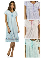 Casual Nights Women's Fancy Lace Flower Dots Short Sleeve Nightgown