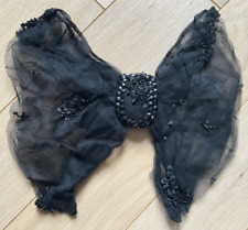 Ancien Noeud en tulle brodé de perles - Noir - Costume Ancien