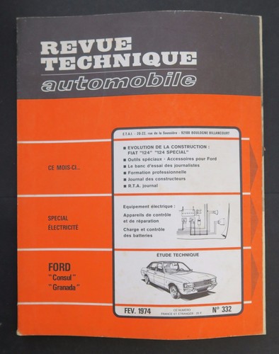 Revue technique automobile rta - technique,